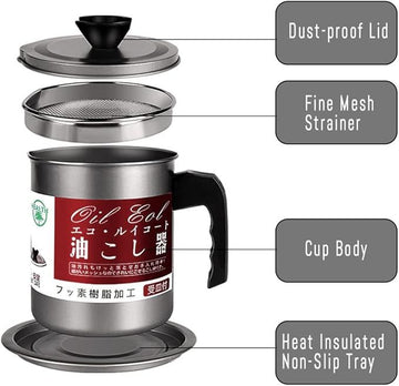 Stainless Steel Oil Filter Pot with Tray
